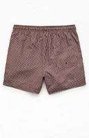 PacSun Bailey Brown Pinstripe 5" Swim Trunks