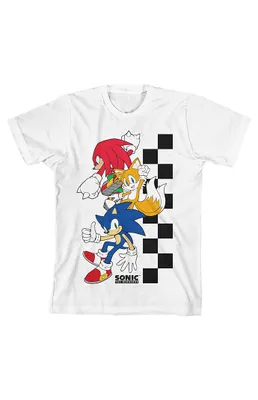 Kids Checkered Sonic The Hedgehog T-Shirt