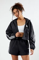 Recycled Black Essentials 3-Stripes Woven Windbreaker Jacket