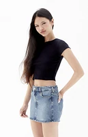 PacSun Bella Medium Indigo Denim Mini Skirt