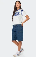 Edikted Jacqui Low Rise Denim Bermuda Shorts