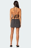 Edikted Tie Back Halter Mini Dress