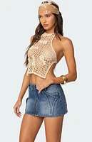 Edikted Syd Backless Crochet Top