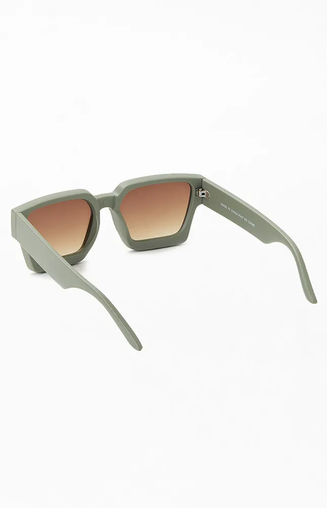 Green Square Frame Sunglasses from PacSun