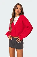 Edikted Sabrina Chunky Knit Cropped Cardigan