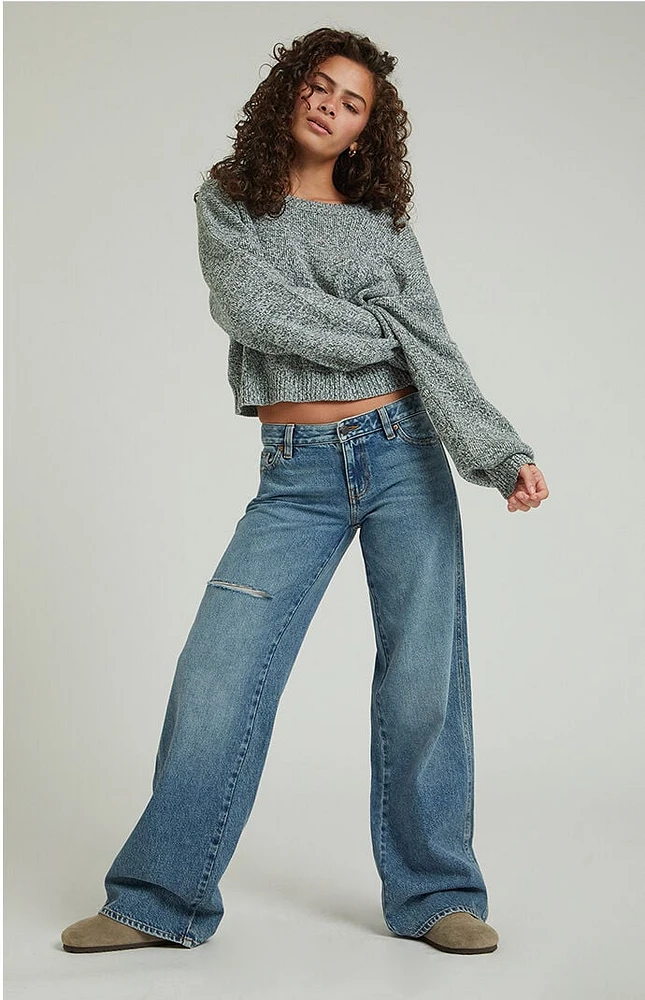 PacSun Medium Indigo Low Rise Baggy Jeans