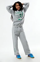 Pacsun Kids Pickleball Champions Heather Grey Crew Neck Sweatshirt