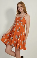 PacSun Kids Orange Strappy Tank Mini Dress