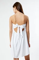 LA Hearts Tie Back Strapless Mini Dress