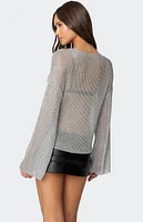 Edikted Drop Shoulder Sheer Knit Sweater