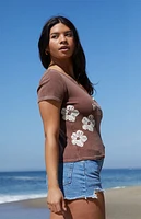 Hawaiian Tropic Short Sleeve Henley T-Shirt