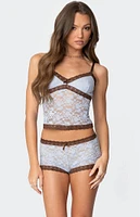 Edikted Dee Pointelle Sheer Lace Tank Top