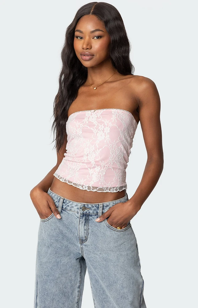 Edikted Allison Lace Tube Top