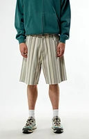 Obey Baja Striped Denim Baggy Shorts