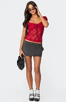 Edikted Roxana Sheer Lace Top