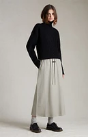 Fear of God Essentials Women's Seal Reverse Fleece Long Skirt