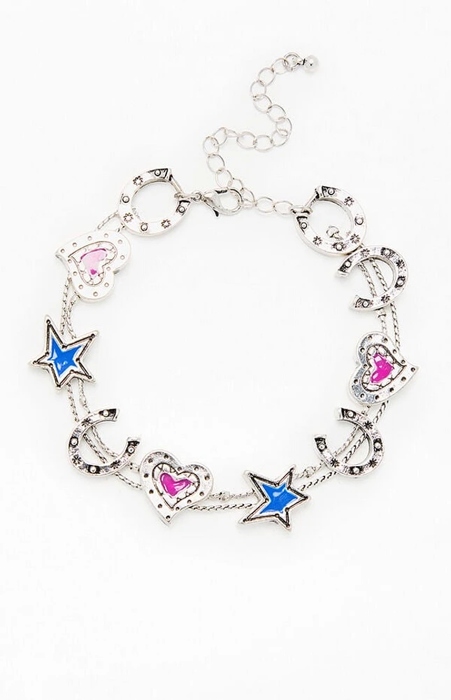 LA Hearts Heart Star Charm Bracelet