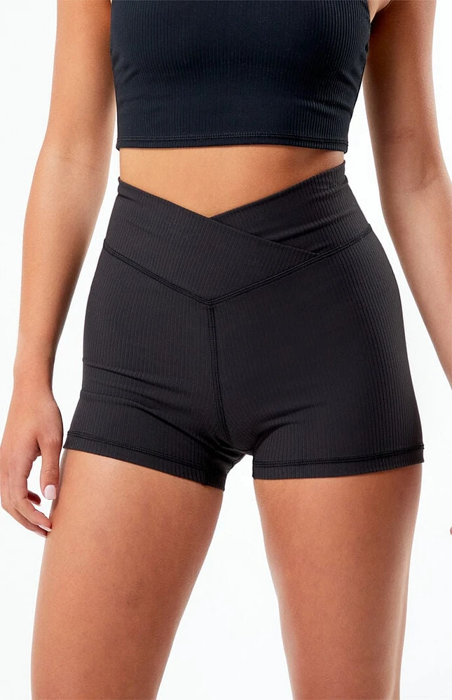 PAC 1980 Active Billie Ribbed High Waisted Grip Biker Shorts