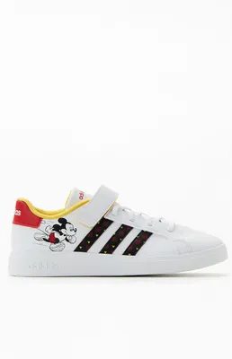 adidas Kids White Grand Court Mickey Mouse Shoes