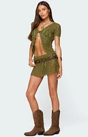 Edikted Mabelle Crochet Mini Skirt