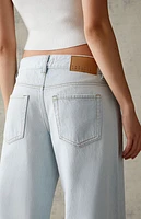 Pacsun Eco Light Blue Ripped Low Rise Baggy Jeans