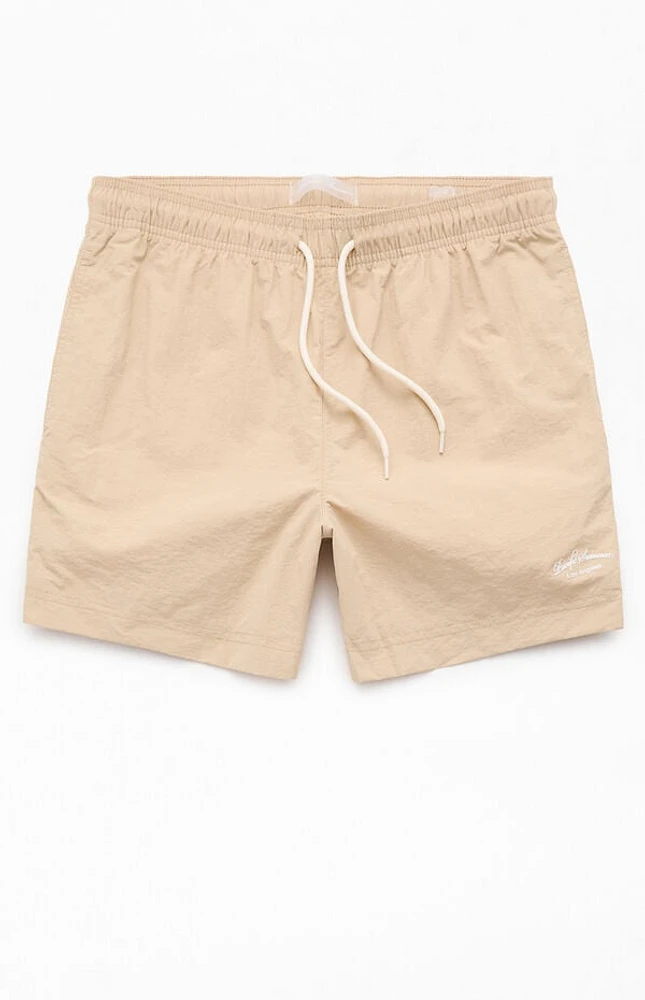 Pacsun Tan Collegiate 4.5'' Swim Trunks