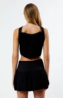 WEWOREWHAT Cropped Square Neck Top