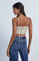 LA Hearts Satin Lace Corset Top