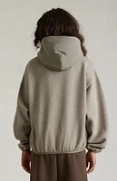 Kids Fear of God Essentials Dust Heather Grey Nylon Fleece Hoodie