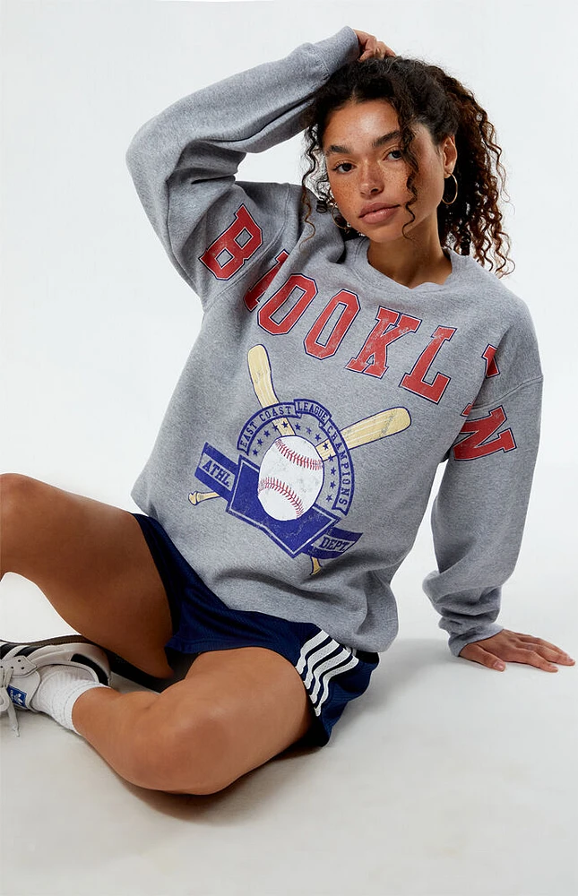 Golden Hour Brooklyn Baseball Athletic Crew Neck Sweatshirt