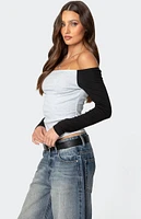 Edikted Contrast Off Shoulder Top