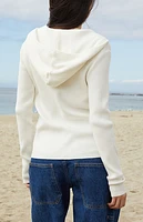 John Galt White Double Zip Sweater