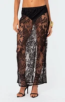 Edikted Bess Sheer Lace Maxi Skirt