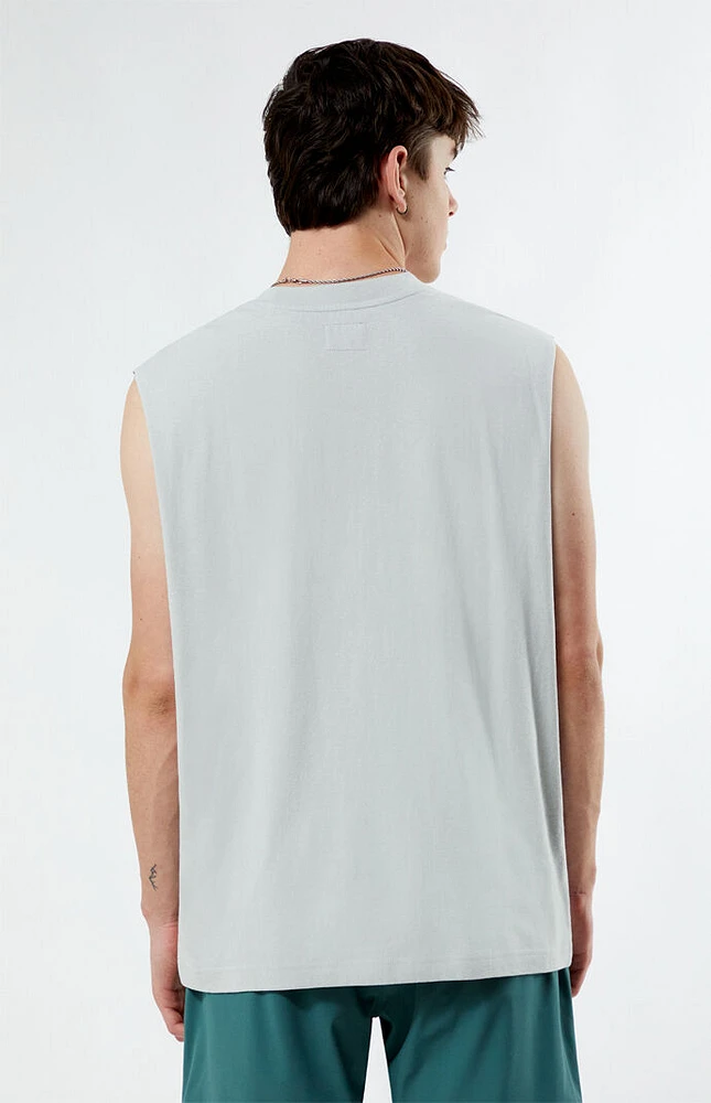 PacSun Silver Solid Muscle Tank Top