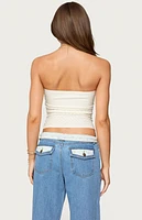 Edikted Textured Knit Strapless Cutout Top