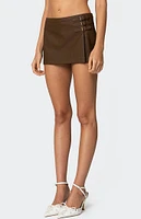 Edikted Triple Belt Faux Leather Mini Skort