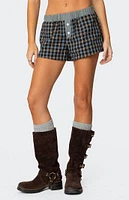 Edikted Mixed Plaid Boxer Shorts