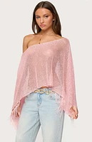 Edikted Sequin Fringe Knit Poncho
