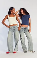 Pacsun Casey Tint Low Rise Baggy Jeans Medium Indigo Wash