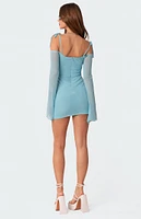 Edikted Ariel Off Shoulder Mesh Mini Dress