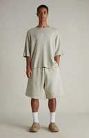 Fear of God Essentials Heather Stone & Cloud White Basketball Fleece Sweat Shorts