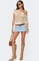 Edikted Trix Off Shoulder Open Knit Top