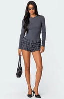 Edikted Lucile Long Sleeved Ruffle Romper