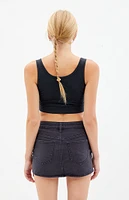 PacSun Bella Black Denim Mini Skirt