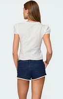 Edikted Antonella Cotton Button Up Top