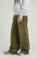 Pacsun Olive Extreme Baggy Cargo Carpenter Jeans