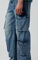 PacSun Dark Indigo Baggy Barrel Cargo Jeans