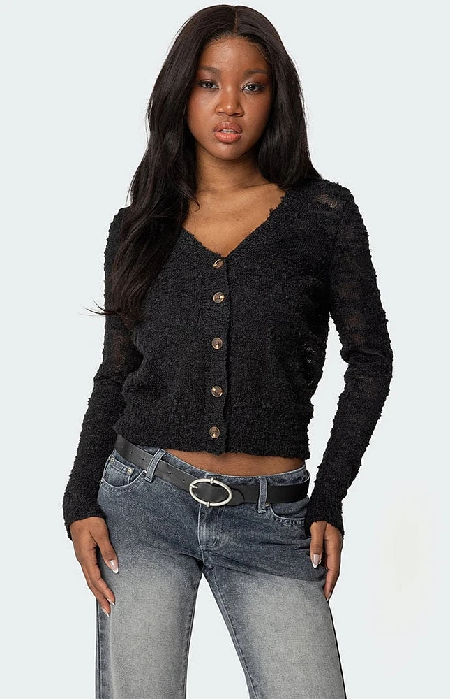 Edikted Georgie Textured Knit Cardigan