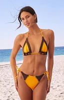 WEWOREWHAT Crochet Combo Tie Side Bikini Bottom