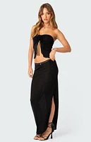 Milan Gathered Split Front Tube Top